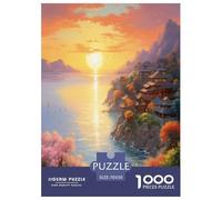 Jigsaw Puzzles Sunset over The Harbour Challenging Home Decor Impossible Hard Twilight Stress Relief Toy 1000 Pieces for Boys Girls 70x50cm/1000pcs