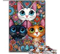 Jigsaw Puzzles Three Cats Difficult Puzzles for Adults 26X38CM Perfect for Teenagers & Collectors, Ideal Home Decor & Travel Gift