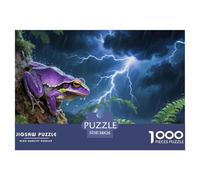 Jigsaw Puzzles Tree Frog 1000 Piece Challenge Toy for Adults,Thunderstorm Rainforest Impossible Jigsaw Puzzles 1000 Pieces Educational Game for Adults Or Families 38x26cm/1000pcs