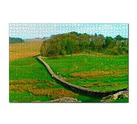 Jigsaw Puzzles UK England Hadrian's Wall Northumberland 1000 Piece Jigsaw Puzzle for Adults and Family Wooden Travel Gift Souvenir 30x20 inches(PTNO-05951)