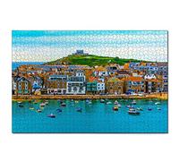 Jigsaw Puzzles UK England Saint Nicholas Chapel St Ives 500 Piece Jigsaw Puzzle for Adults and Family Travel Gift Souvenir 52x38CM