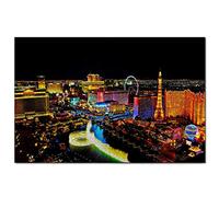 Jigsaw Puzzles USA America Fountains of Bellagio Las Vegas 200 Piece Jigsaw Puzzle for Adults and Family Travel Gift Souvenir 35x25CM