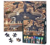 Jigsaw Puzzles Vatican City 1000 Piece Jigsaw Puzzles Skylines-Rome Landscape Puzzle Tourist Place Puzzle for Adults St. Peter Square Art Crafts Home Wall Decor for Living Room Bedroom(50.5x70.5cm)
