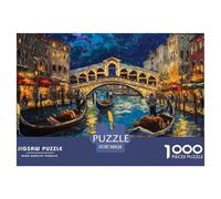 Jigsaw Puzzles Venice Water City 1000 Piece Challenge Toy for Adults,Night View Impossible Jigsaw Puzzles 1000 Pieces Educational Game for Adults Or Families 38x26cm/1000pcs