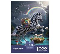 Jigsaw Puzzles Zebra 1000 Piece Challenge Toy for Adults,Rainbow Elements Impossible Jigsaw Puzzle 1000 Piece Educational Game for Adults Or Families 70x50cm/1000pcs