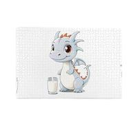 Jigsaw Puzzles1000 Piece Broleo A Little Milk Dragon Who Steals Milk Printing Educational Intellectual Wooden Puzzles, Fun Puzzles, Stress Relieving Puzzles