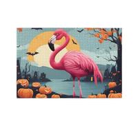 Jigsaw Puzzles1000 Piece Broleo Cartoon Halloween Flamingo Printing Educational Intellectual Wooden Puzzles, Fun Puzzles, Stress Relieving Puzzles