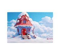 Jigsaw Puzzles1000 Piece Broleo Cottage in The Snow Printing Educational Intellectual Wooden Puzzles, Fun Puzzles, Stress Relieving Puzzles