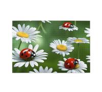 Jigsaw Puzzles1000 Piece Broleo Ladybug On Daisy Flower Printing Educational Intellectual Wooden Puzzles, Fun Puzzles, Stress Relieving Puzzles