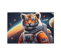 Jigsaw Puzzles1000 Piece Broleo Little Tiger in Space Printing Educational Intellectual Wooden Puzzles, Fun Puzzles, Stress Relieving Puzzles