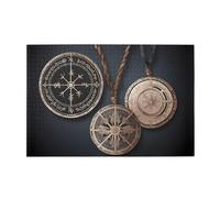 Jigsaw Puzzles1000 Piece Broleo Magical Design Norse Runes Compass Printing Educational Intellectual Wooden Puzzles, Fun Puzzles, Stress Relieving Puzzles