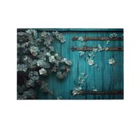 Jigsaw Puzzles1000 Piece Broleo Teal Barn Door Floral Printing Educational Intellectual Wooden Puzzles, Fun Puzzles, Stress Relieving Puzzles