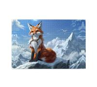 Jigsaw Puzzles1000 Piece Broleo Yellow Fox On The Mountain Printing Educational Intellectual Wooden Puzzles, Fun Puzzles, Stress Relieving Puzzles
