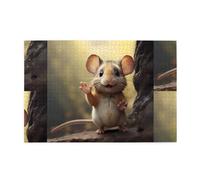 Jigsaw Puzzles1000 Piece Hytter A Little Mouse Saying Hello Pattern Educational Intellectual Wooden Puzzles, Fun Puzzles, Stress Relieving Game