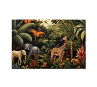 Jigsaw Puzzles1000 Piece Hytter Animals in The Rainforest Pattern Educational Intellectual Wooden Puzzles, Fun Puzzles, Stress Relieving Game