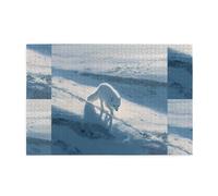 Jigsaw Puzzles1000 Piece Hytter Arctic Fox On The Snowy Plains Pattern Educational Intellectual Wooden Puzzles, Fun Puzzles, Stress Relieving Game