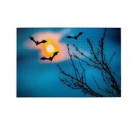 Jigsaw Puzzles1000 Piece Hytter Bat Under Night Sky Pattern Educational Intellectual Wooden Puzzles, Fun Puzzles, Stress Relieving Game