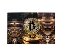 Jigsaw Puzzles1000 Piece Hytter Bitcoin Pattern Educational Intellectual Wooden Puzzles, Fun Puzzles, Stress Relieving Game