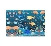 Jigsaw Puzzles1000 Piece Hytter Blue Underwater World of Fish Pattern Educational Intellectual Wooden Puzzles, Fun Puzzles, Stress Relieving Game