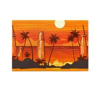 Jigsaw Puzzles1000 Piece Hytter Bottles Beer Beach Sunset Time Pattern Educational Intellectual Wooden Puzzles, Fun Puzzles, Stress Relieving Game