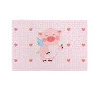 Jigsaw Puzzles1000 Piece Hytter Cartoon Flying Pig Pattern Educational Intellectual Wooden Puzzles, Fun Puzzles, Stress Relieving Game