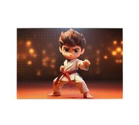 Jigsaw Puzzles1000 Piece Hytter Cartoon Karate Pattern Educational Intellectual Wooden Puzzles, Fun Puzzles, Stress Relieving Game