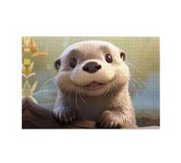 Jigsaw Puzzles1000 Piece Hytter Cartoon Otter Pattern Educational Intellectual Wooden Puzzles, Fun Puzzles, Stress Relieving Game
