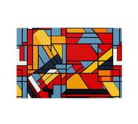 Jigsaw Puzzles1000 Piece Hytter Composition in Red Yellow Blue and Black Pattern Educational Intellectual Wooden Puzzles, Fun Puzzles, Stress Relieving Game
