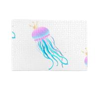 Jigsaw Puzzles1000 Piece Hytter Crown Jellyfish Pattern Educational Intellectual Wooden Puzzles, Fun Puzzles, Stress Relieving Game