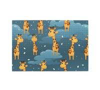 Jigsaw Puzzles1000 Piece Hytter Cute Cartoon Funny Giraffes Pattern Educational Intellectual Wooden Puzzles, Fun Puzzles, Stress Relieving Game