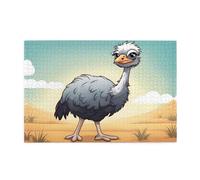 Jigsaw Puzzles1000 Piece Hytter Cute Ostrich Pattern Educational Intellectual Wooden Puzzles, Fun Puzzles, Stress Relieving Game