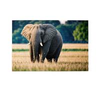 Jigsaw Puzzles1000 Piece Hytter Elephant in The Grassland Pattern Educational Intellectual Wooden Puzzles, Fun Puzzles, Stress Relieving Game