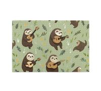 Jigsaw Puzzles1000 Piece Hytter Funny Cute Animal Sloth Music Pattern Educational Intellectual Wooden Puzzles, Fun Puzzles, Stress Relieving Game