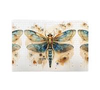 Jigsaw Puzzles1000 Piece Hytter Golden Delicate Dragonfly On Yellow Background Pattern Educational Intellectual Wooden Puzzles, Fun Puzzles, Stress Relieving Game