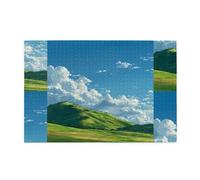 Jigsaw Puzzles1000 Piece Hytter Green Space Under The Blue Sky Pattern Educational Intellectual Wooden Puzzles, Fun Puzzles, Stress Relieving Game