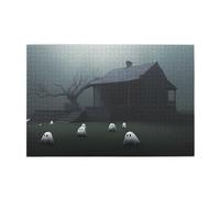 Jigsaw Puzzles1000 Piece Hytter Haunted Mansion Pattern Educational Intellectual Wooden Puzzles, Fun Puzzles, Stress Relieving Game