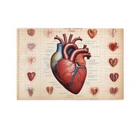 Jigsaw Puzzles1000 Piece Hytter Human Anatomy Heart Chart Pattern Educational Intellectual Wooden Puzzles, Fun Puzzles, Stress Relieving Game