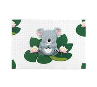 Jigsaw Puzzles1000 Piece Hytter Koala Sleeping On Lotus Pattern Educational Intellectual Wooden Puzzles, Fun Puzzles, Stress Relieving Game
