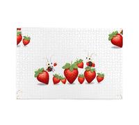 Jigsaw Puzzles1000 Piece Hytter Little Ants Climbing Strawberries Pattern Educational Intellectual Wooden Puzzles, Fun Puzzles, Stress Relieving Game