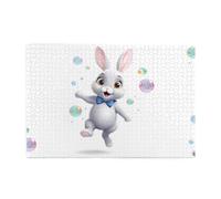 Jigsaw Puzzles1000 Piece Hytter Little Gray Rabbit Chasing Bubbles Pattern Educational Intellectual Wooden Puzzles, Fun Puzzles, Stress Relieving Game