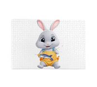 Jigsaw Puzzles1000 Piece Hytter Little Gray Rabbit Fishing Pattern Educational Intellectual Wooden Puzzles, Fun Puzzles, Stress Relieving Game