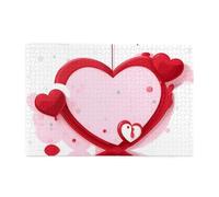 Jigsaw Puzzles1000 Piece Hytter Little Red Heart Pattern Educational Intellectual Wooden Puzzles, Fun Puzzles, Stress Relieving Game
