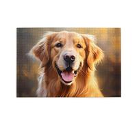 Jigsaw Puzzles1000 Piece Hytter Lovely Golden Retriever Dog Pattern Educational Intellectual Wooden Puzzles, Fun Puzzles, Stress Relieving Game