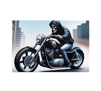 Jigsaw Puzzles1000 Piece Hytter Motorcycle Skeleton Pattern Educational Intellectual Wooden Puzzles, Fun Puzzles, Stress Relieving Game