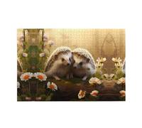 Jigsaw Puzzles1000 Piece Hytter Nature Lovely Hedgehog Lovers Pattern Educational Intellectual Wooden Puzzles, Fun Puzzles, Stress Relieving Game