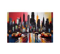 Jigsaw Puzzles1000 Piece Hytter New York Paintings Pattern Educational Intellectual Wooden Puzzles, Fun Puzzles, Stress Relieving Game