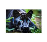 Jigsaw Puzzles1000 Piece Hytter Panther with Blue Eyes Pattern Educational Intellectual Wooden Puzzles, Fun Puzzles, Stress Relieving Game