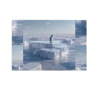 Jigsaw Puzzles1000 Piece Hytter Penguin On The Ice Cube of Love Pattern Educational Intellectual Wooden Puzzles, Fun Puzzles, Stress Relieving Game