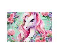 Jigsaw Puzzles1000 Piece Hytter Pink Unicorn Pattern Educational Intellectual Wooden Puzzles, Fun Puzzles, Stress Relieving Game