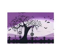 Jigsaw Puzzles1000 Piece Hytter Purple Black Goth Spooky Pattern Educational Intellectual Wooden Puzzles, Fun Puzzles, Stress Relieving Game